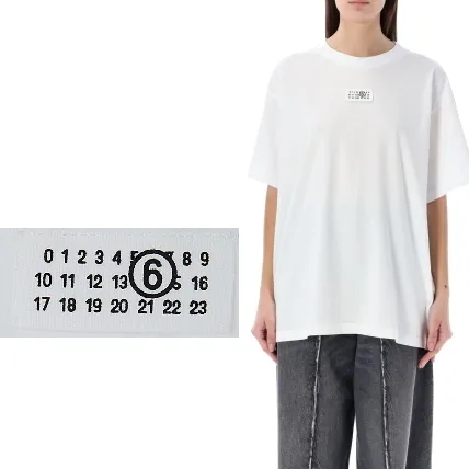 MM6 Maison Margiela  |Unisex Plain Cotton Short Sleeves Logo T-Shirts