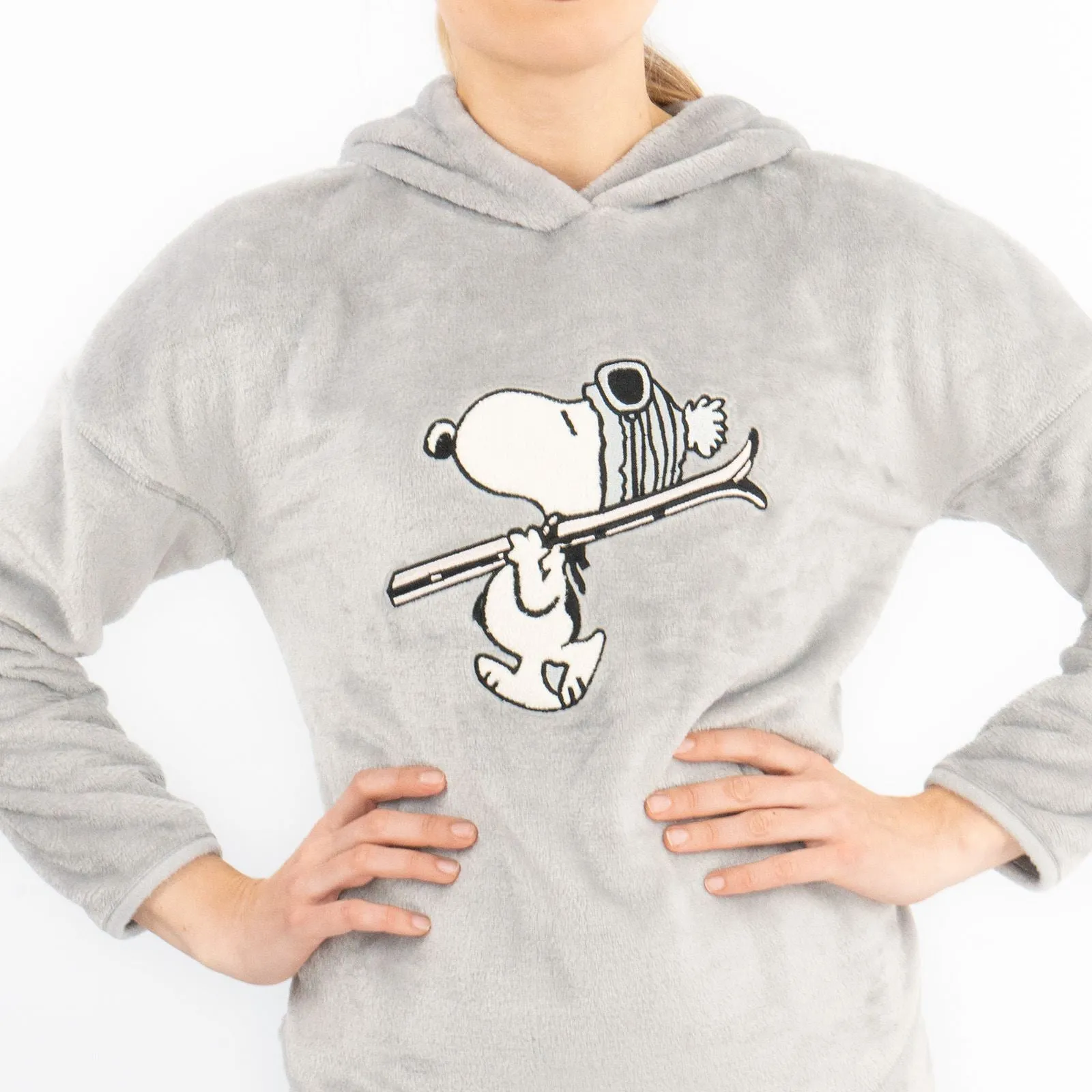 M&S Snoopy TM Soft Fleece Long Sleeve with Hoodies Lounge Pyjama Set