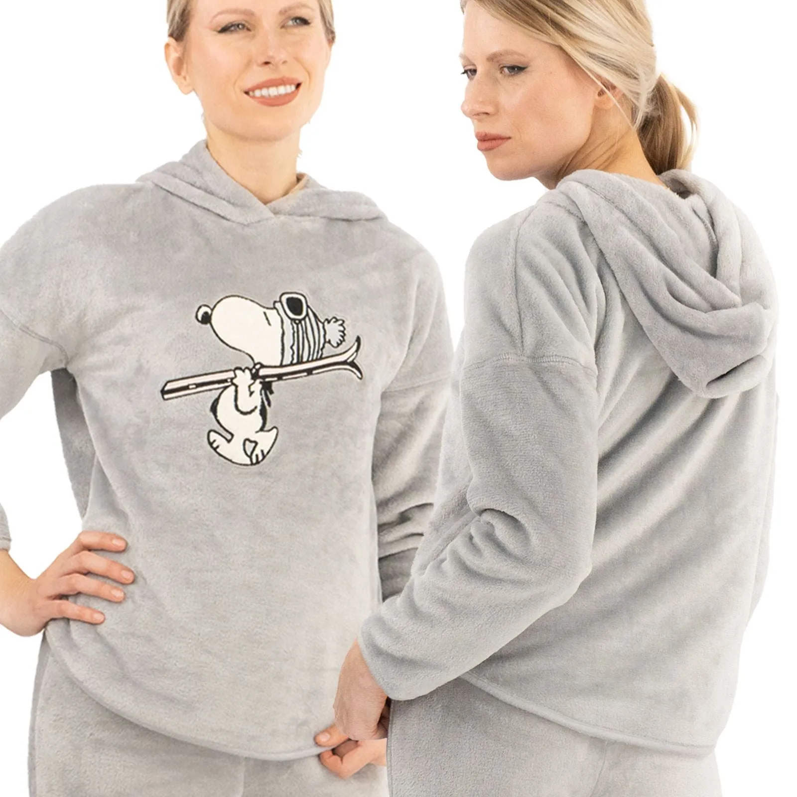 M&S Snoopy TM Soft Fleece Long Sleeve with Hoodies Lounge Pyjama Set