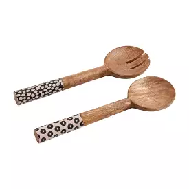 Mudpie BLACK AND WHITE SERVING UTENSIL SET