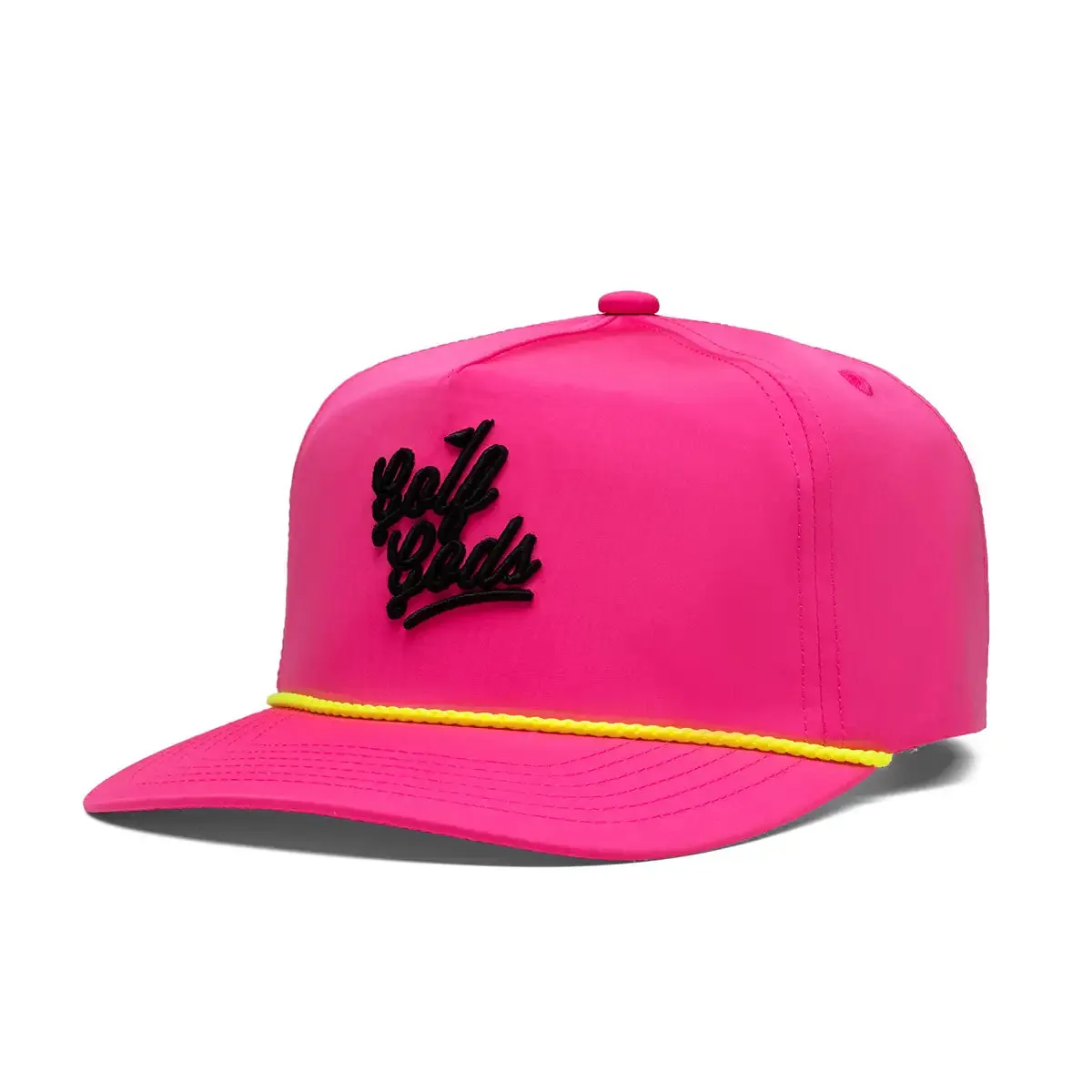 Neon Pink Golf Gods Script Snapback Golf Rope Hat