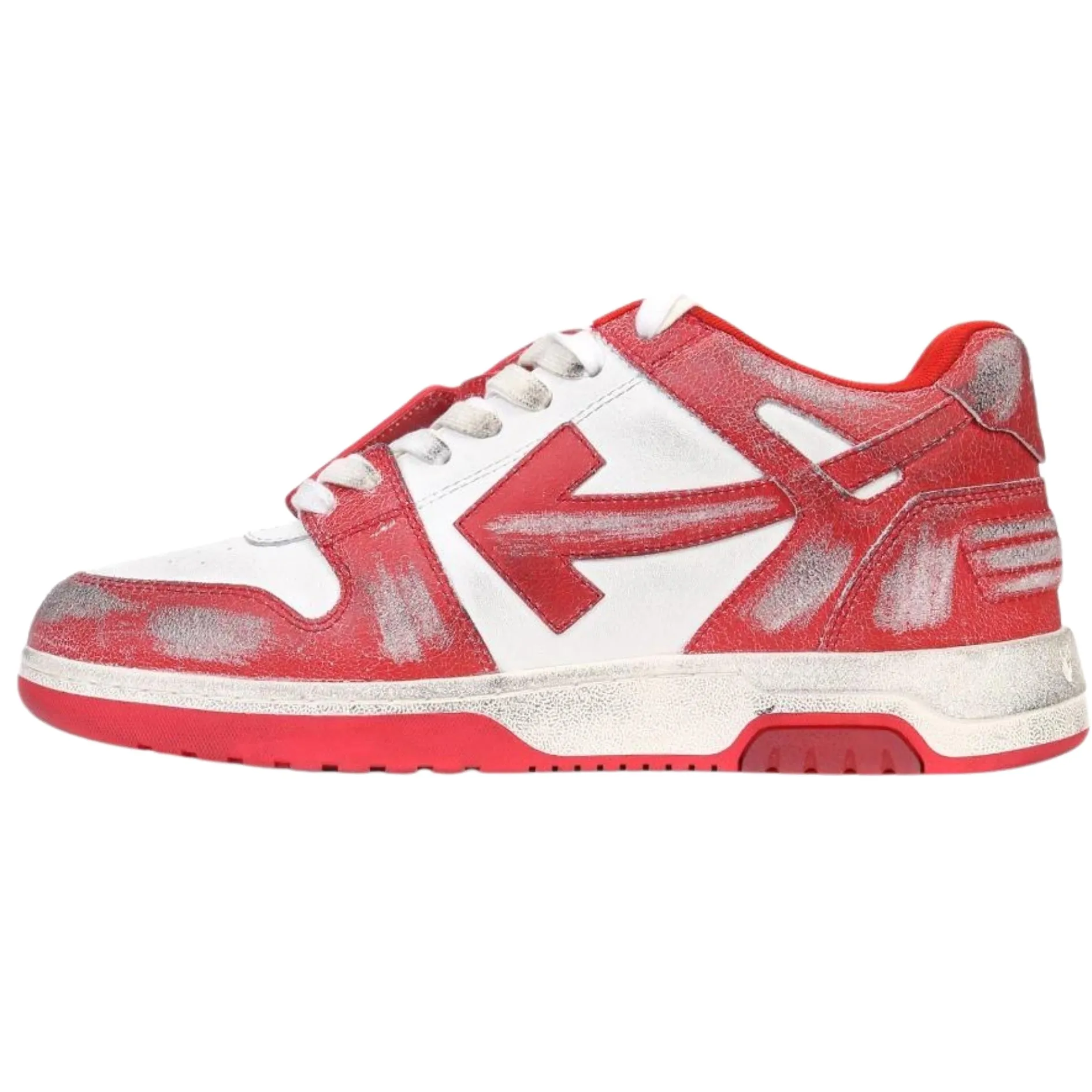 Off White Out Of Office Vintage Calf Leather Red Sneakers