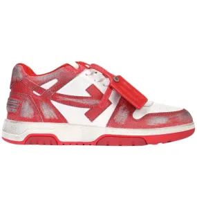 Off White Out Of Office Vintage Calf Leather Red Sneakers