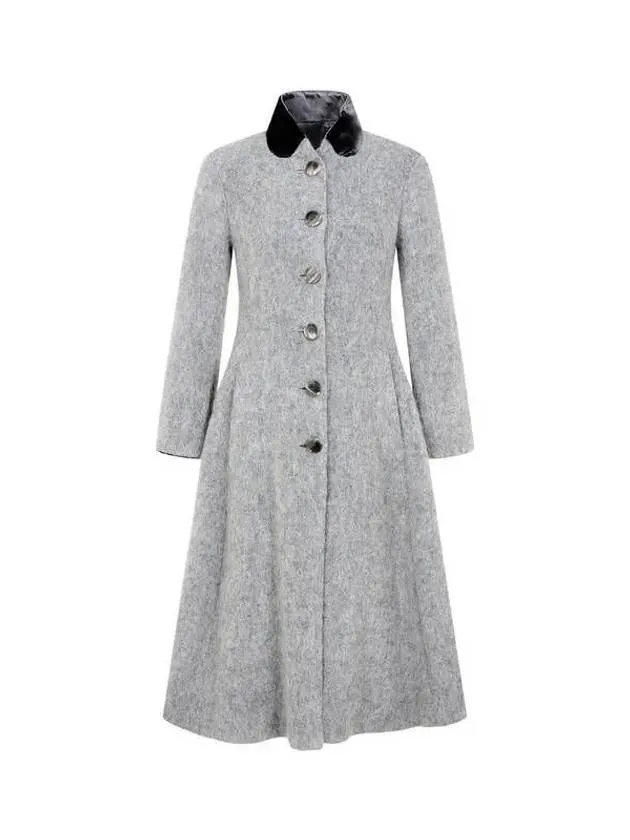 Overseas Station Season Big Chance 8 18 Women s Alpaca Mohair Flare Coat Melange Gray 270230