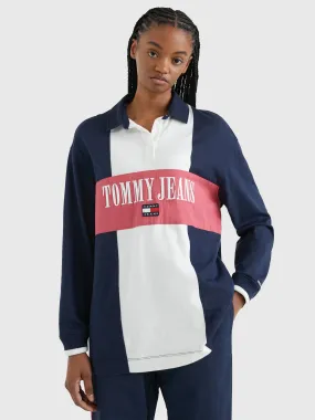 Oversized Colour-Blocked Long Sleeve Rugby Polo | Sweatshirts & Hoodies | Tommy Jeans