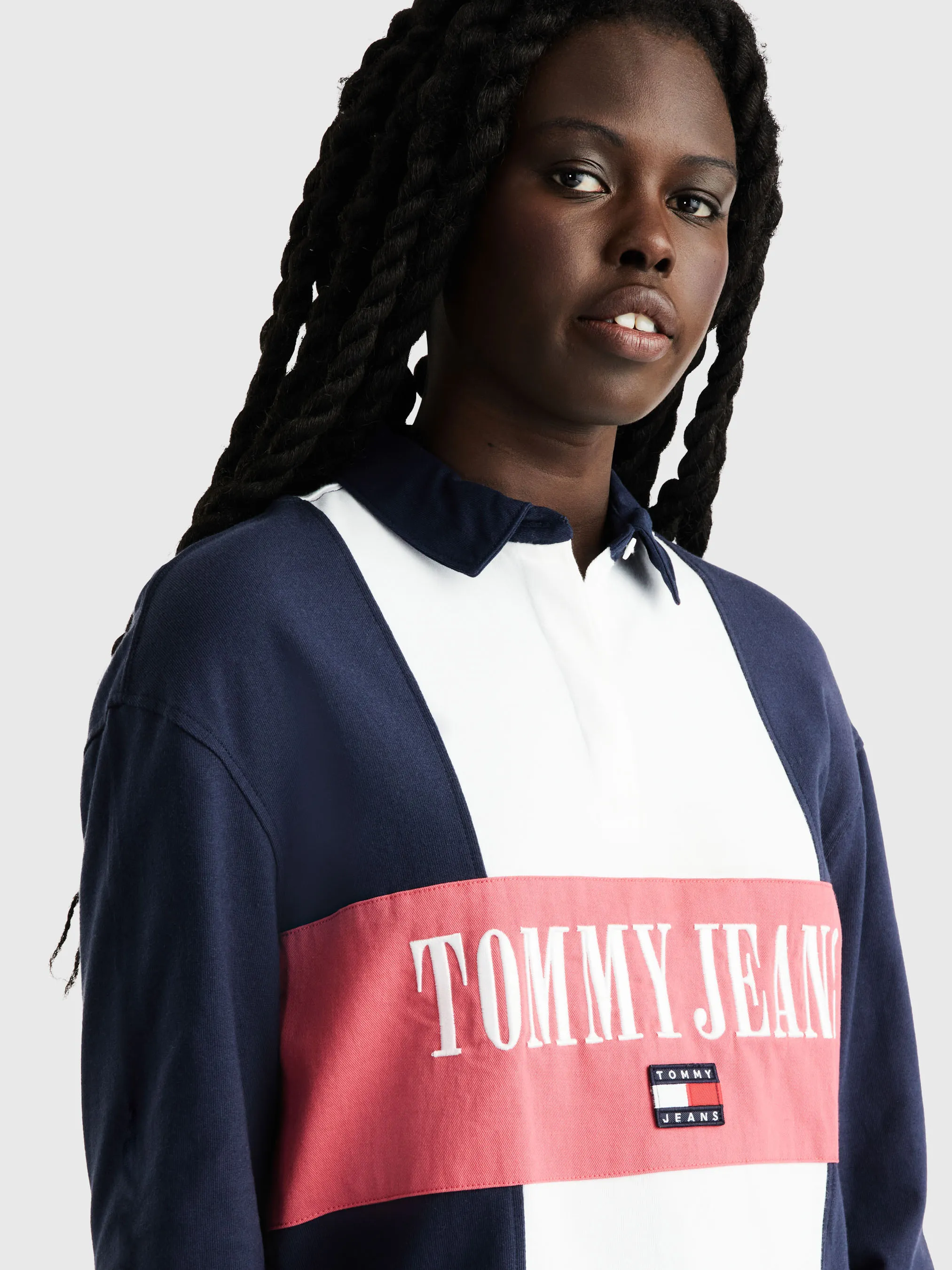 Oversized Colour-Blocked Long Sleeve Rugby Polo | Sweatshirts & Hoodies | Tommy Jeans