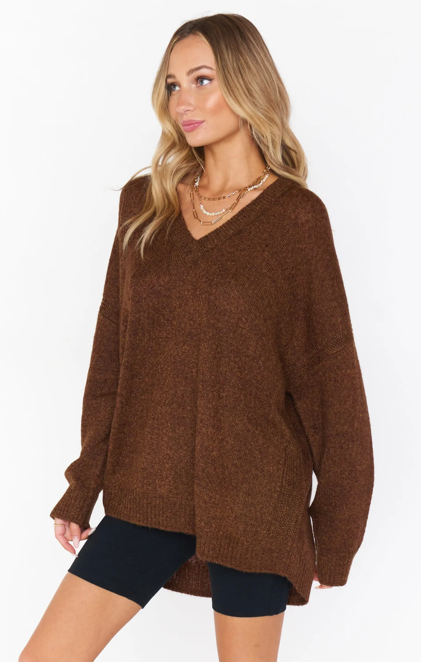 Ozzy Oversized Sweater ~ Chocolate Knit