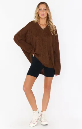 Ozzy Oversized Sweater ~ Chocolate Knit