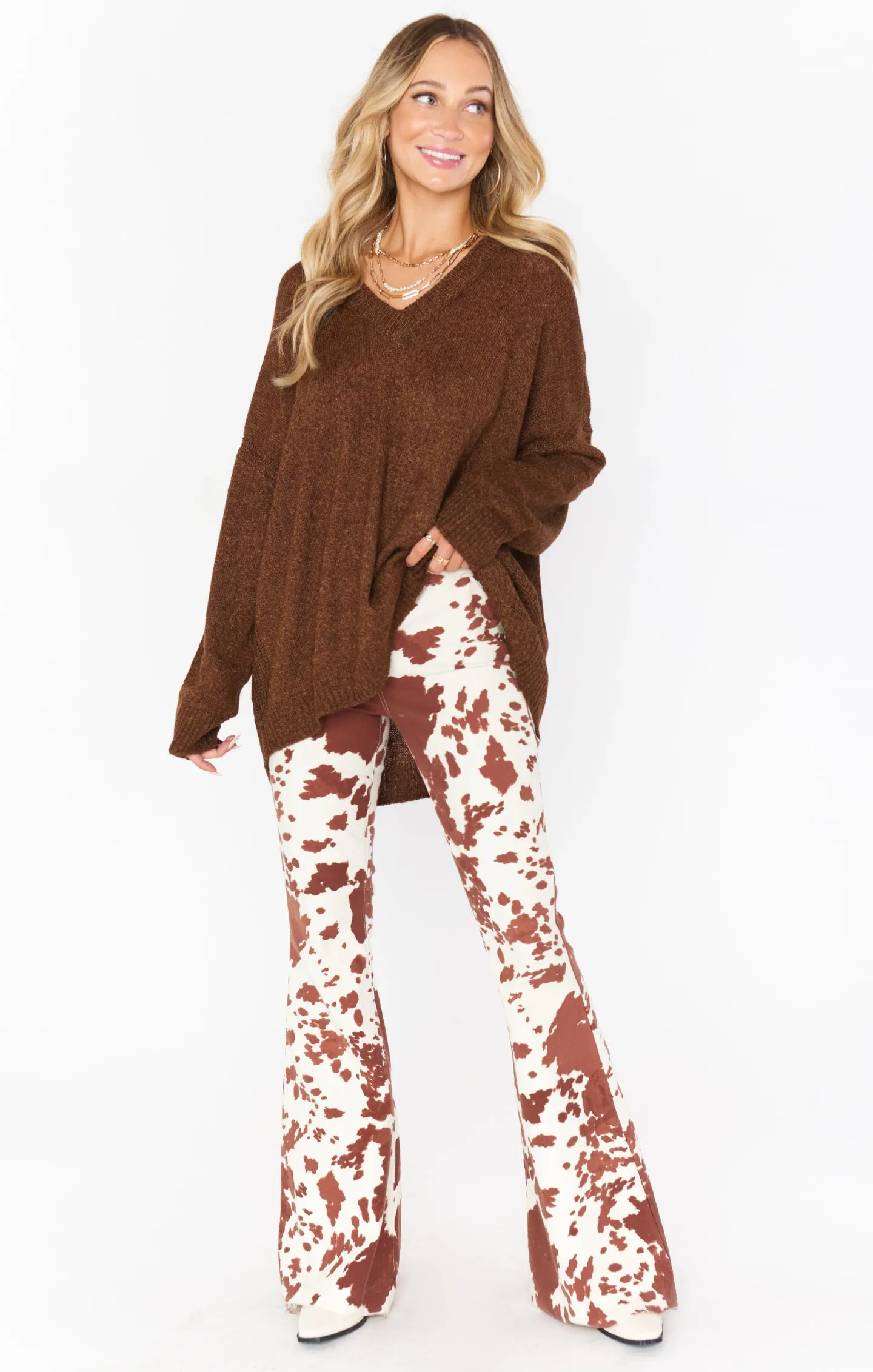 Ozzy Oversized Sweater ~ Chocolate Knit