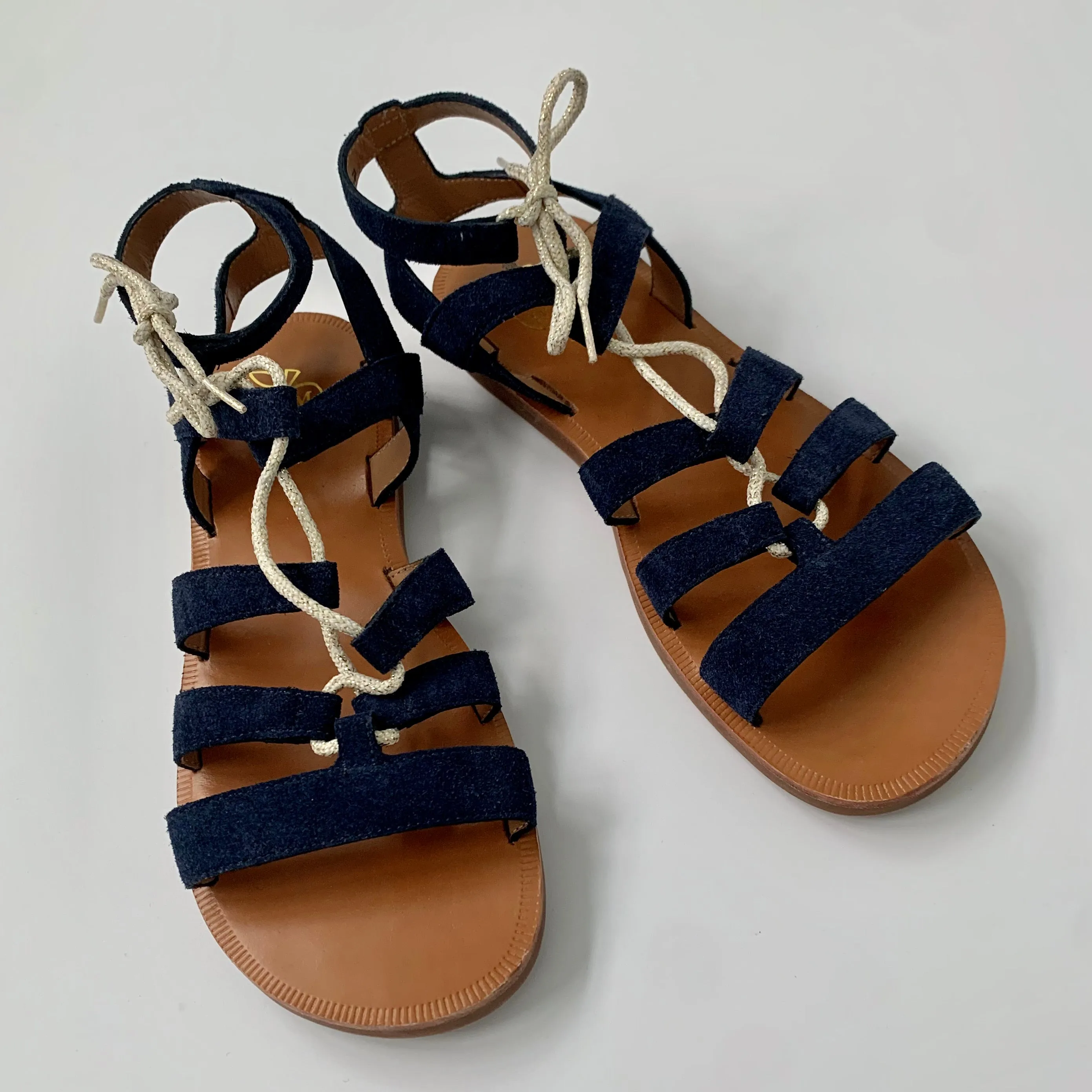 Pom D'Api Navy Gladiator Sandals: Size EU 37