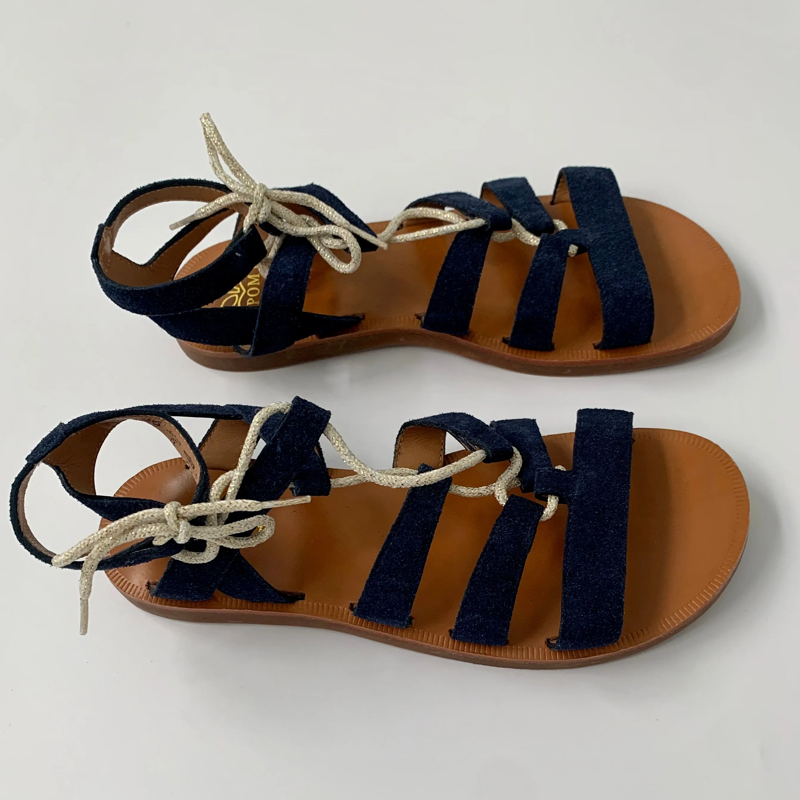 Pom D'Api Navy Gladiator Sandals: Size EU 37