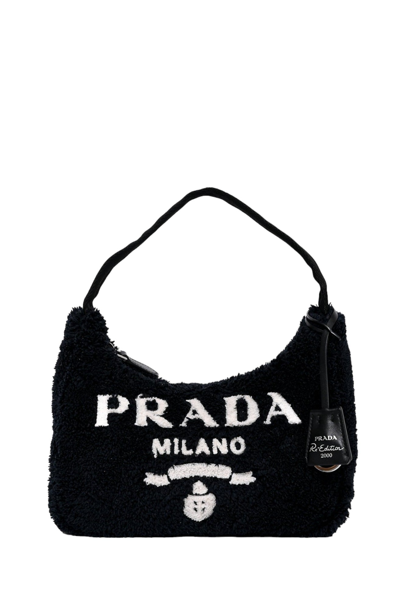 Prada Black/White Terry 2000 Shoulder Bag