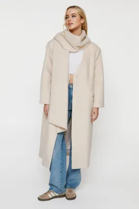 Premium Wool Blend Scarf Coat