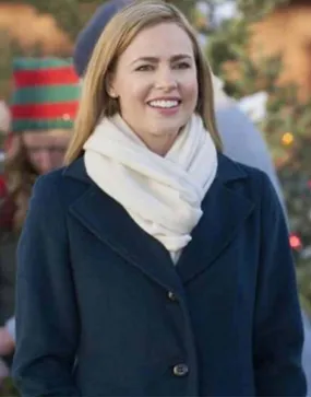 Project Christmas Wish Amanda Schull Blue Coat | Ujackets.com - 45%Off