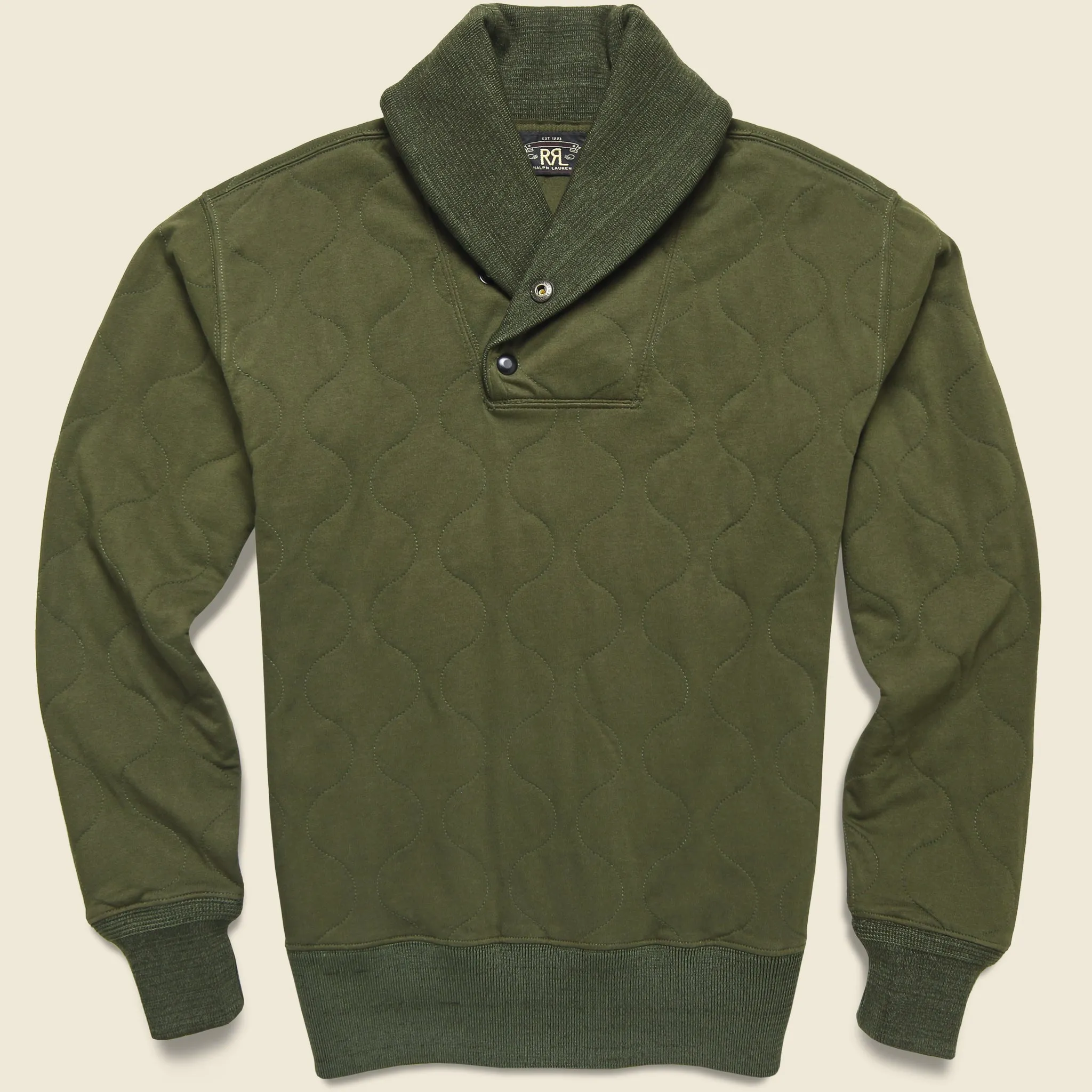 Quilted Jersey Pullover - Olive