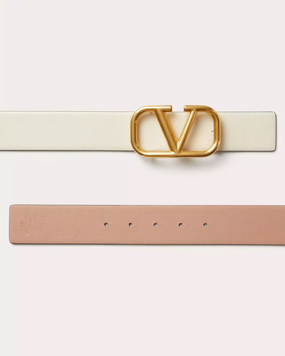 Reversible VLogo Signature 40mm Belt in Light Ivory and Rose