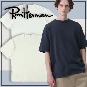 Ron Herman  |U-Neck Plain Cotton Short Sleeves Surf Style T-Shirts