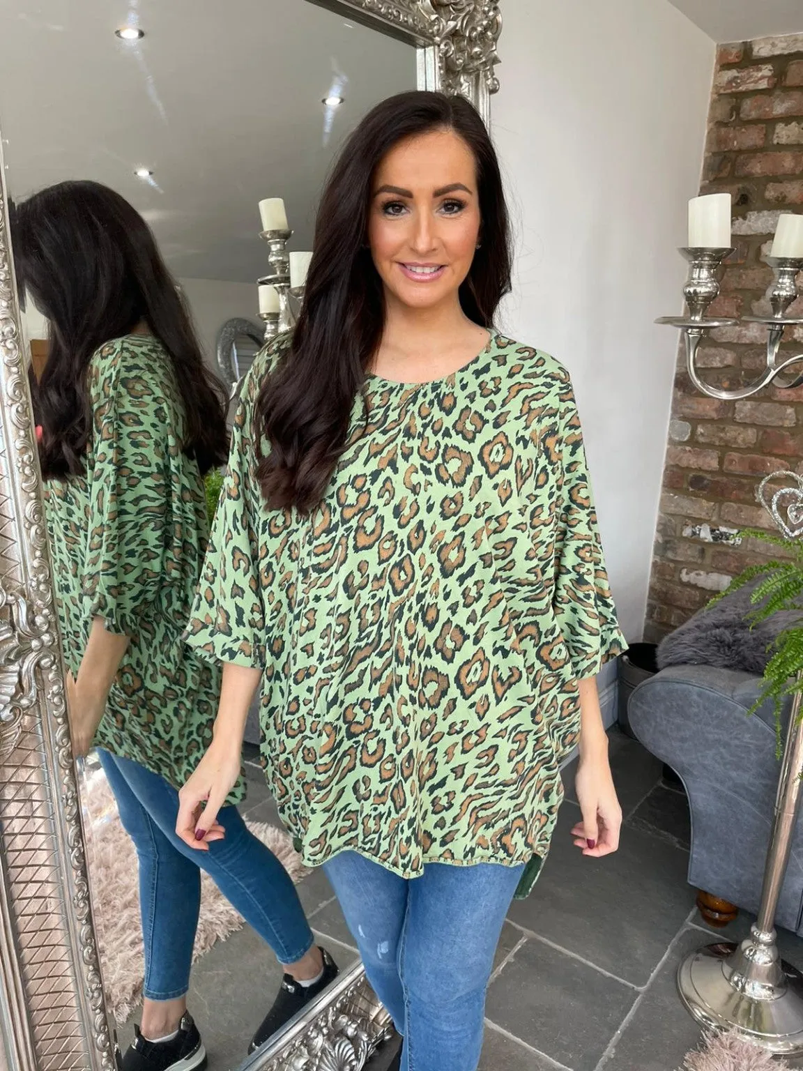 Round Neck Animal Print Top Tess