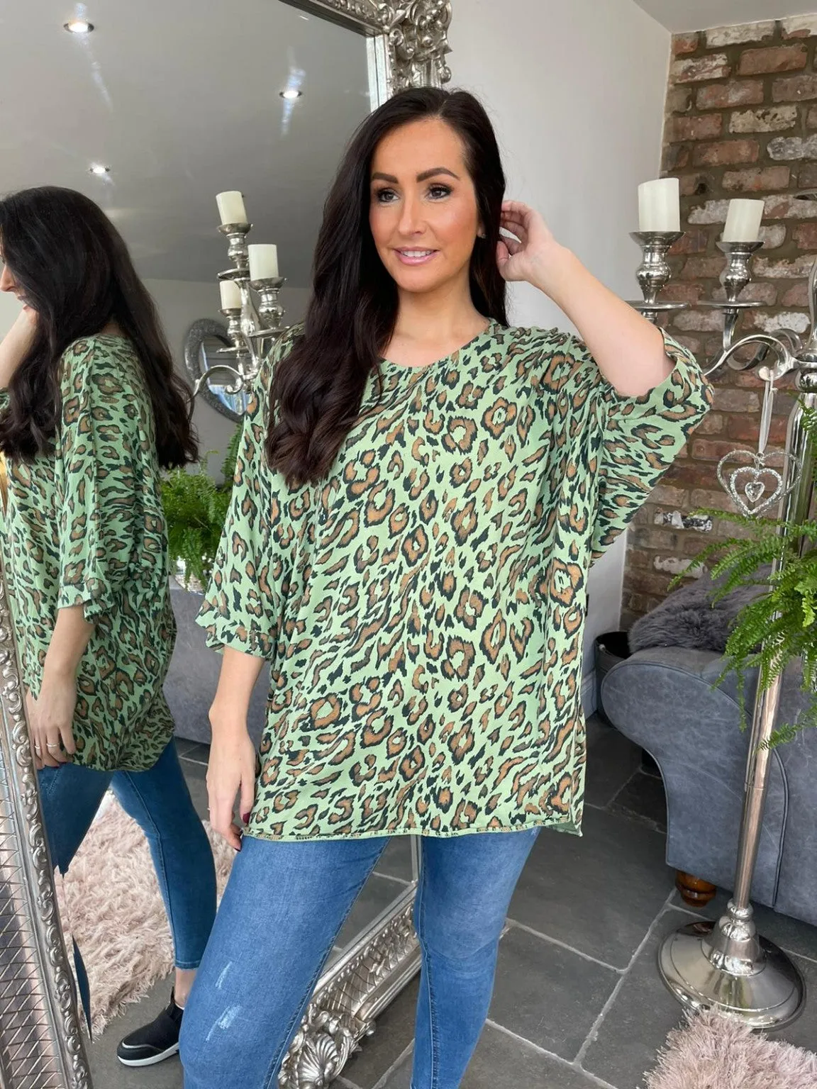 Round Neck Animal Print Top Tess