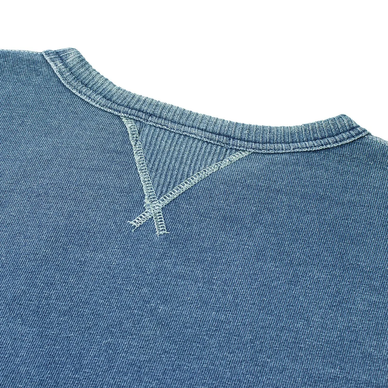 RRL by Ralph Lauren L/S Double V Sweater Washed Blue Indigo