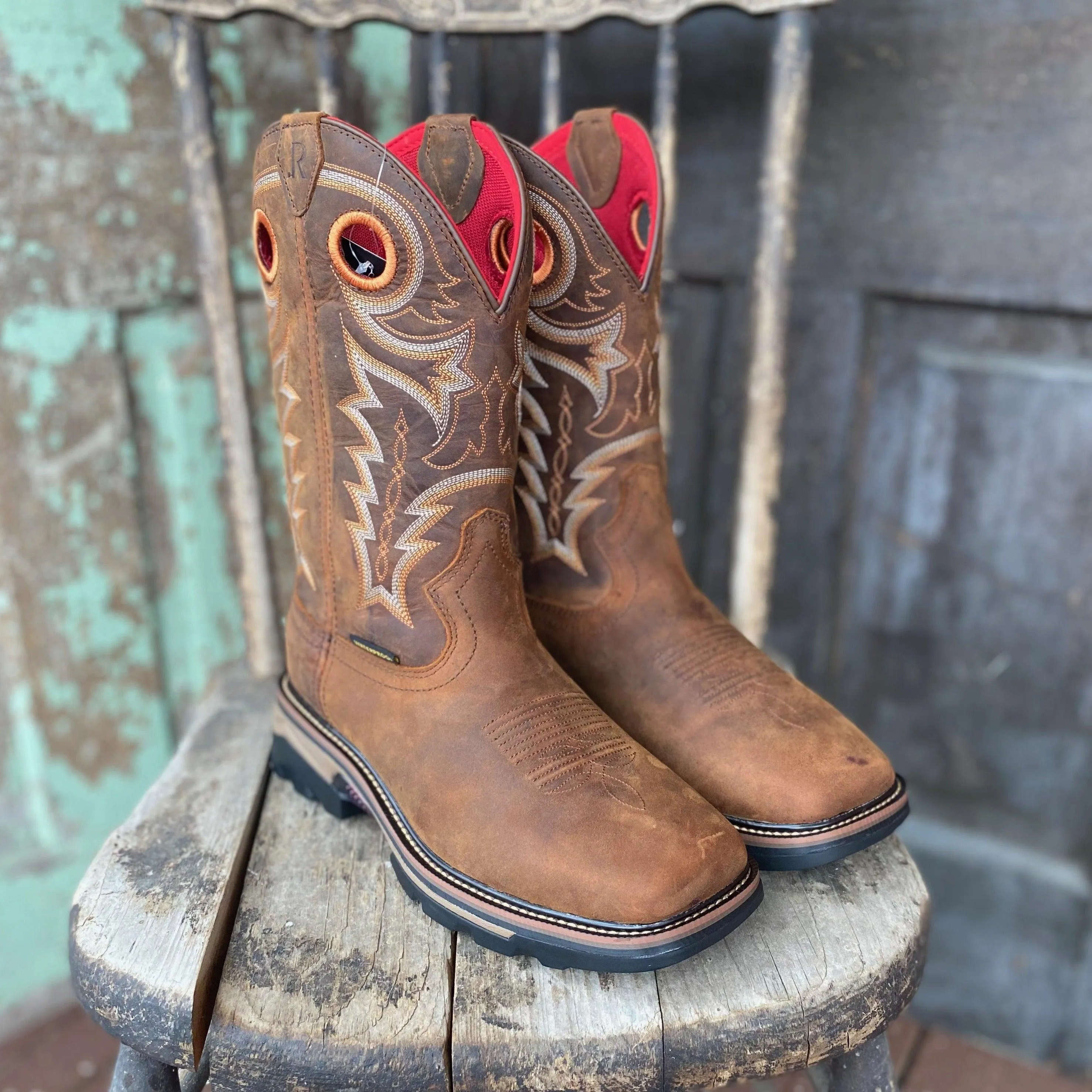 R.Watson Men's WaterProof Square Toe Cowboy Work Boots RW1010W