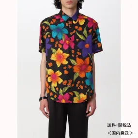 Saint Laurent  |Flower Patterns Silk Short Sleeves Luxury Shirts