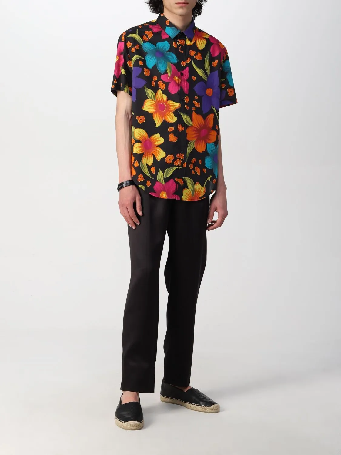 Saint Laurent  |Flower Patterns Silk Short Sleeves Luxury Shirts