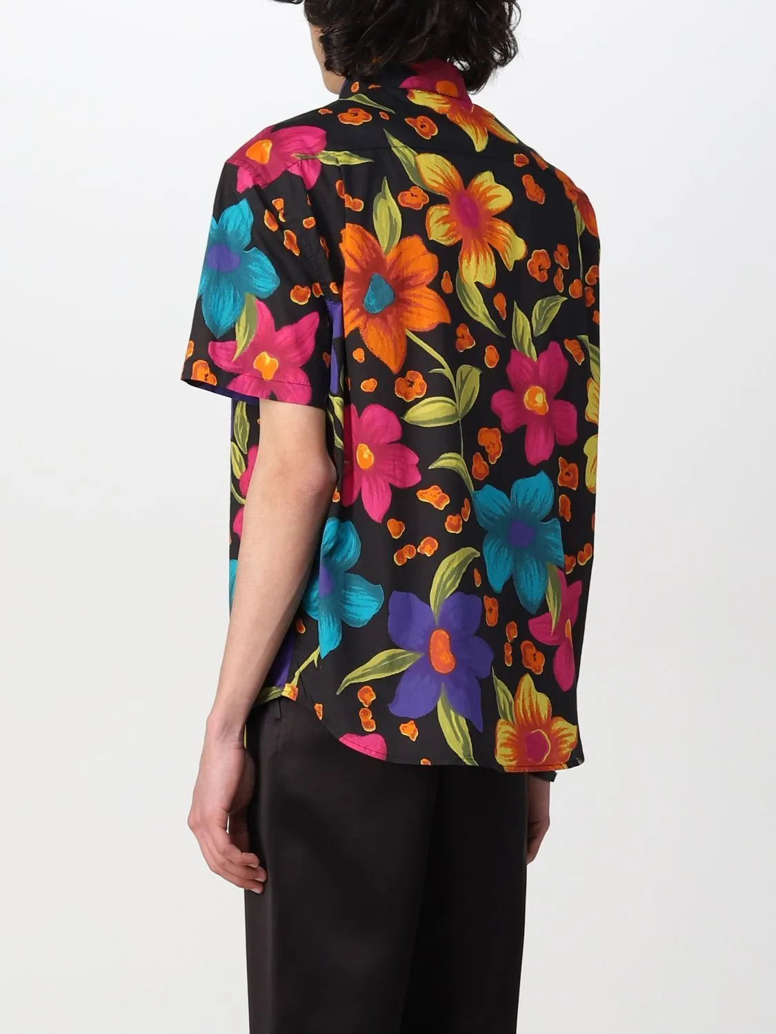 Saint Laurent  |Flower Patterns Silk Short Sleeves Luxury Shirts