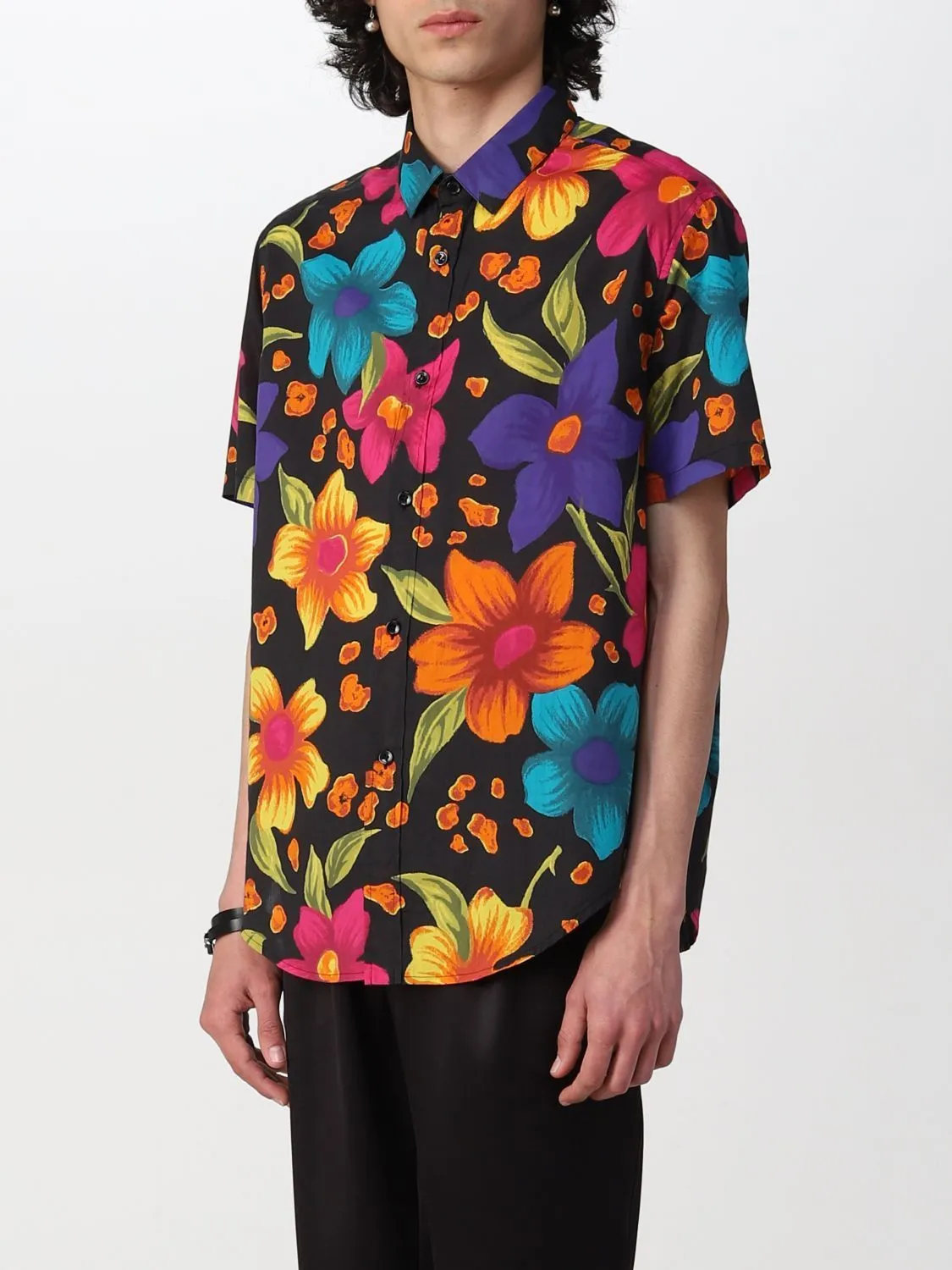 Saint Laurent  |Flower Patterns Silk Short Sleeves Luxury Shirts