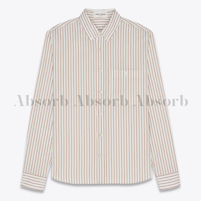 Saint Laurent  |Stripes Street Style Long Sleeves Cotton Luxury Shirts