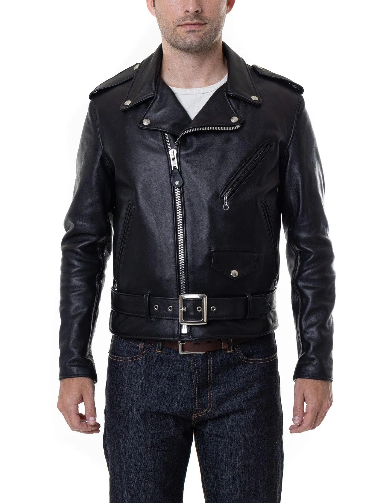 Schott NYC Mens 118 Perfecto Leather Motorcycle Jacket