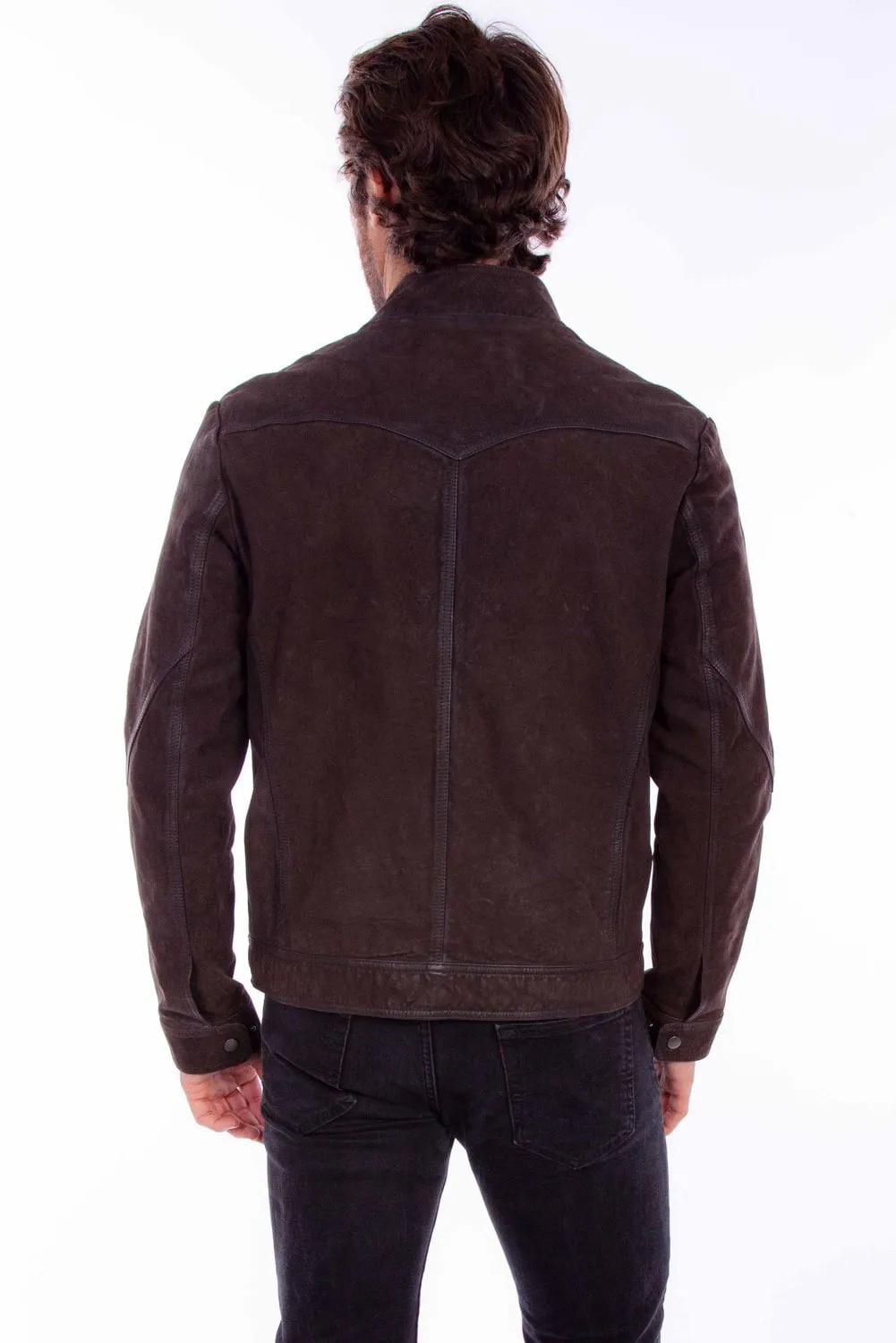 Scully Mens Classic Flap Pocket Brown Leather Leather Jacket