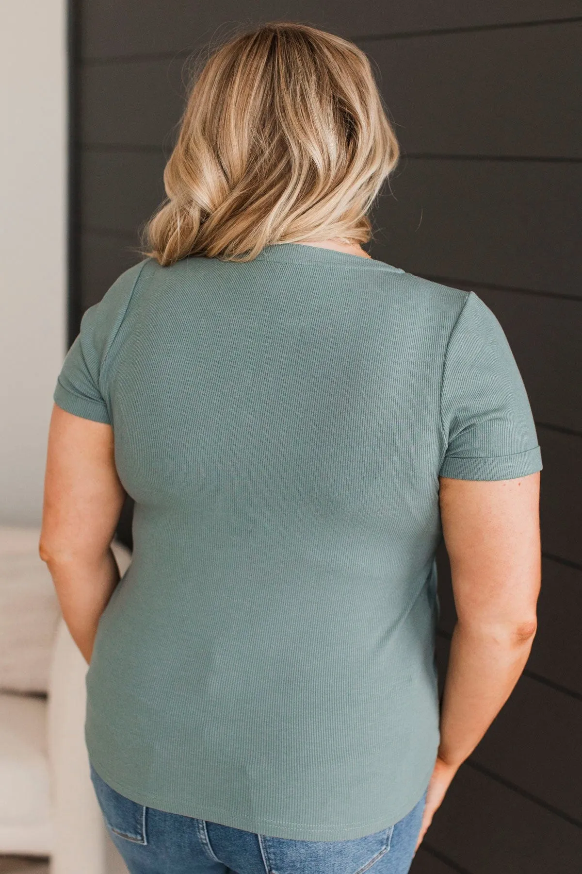 Seeking Adventure Short Sleeve Top- Dusty Teal