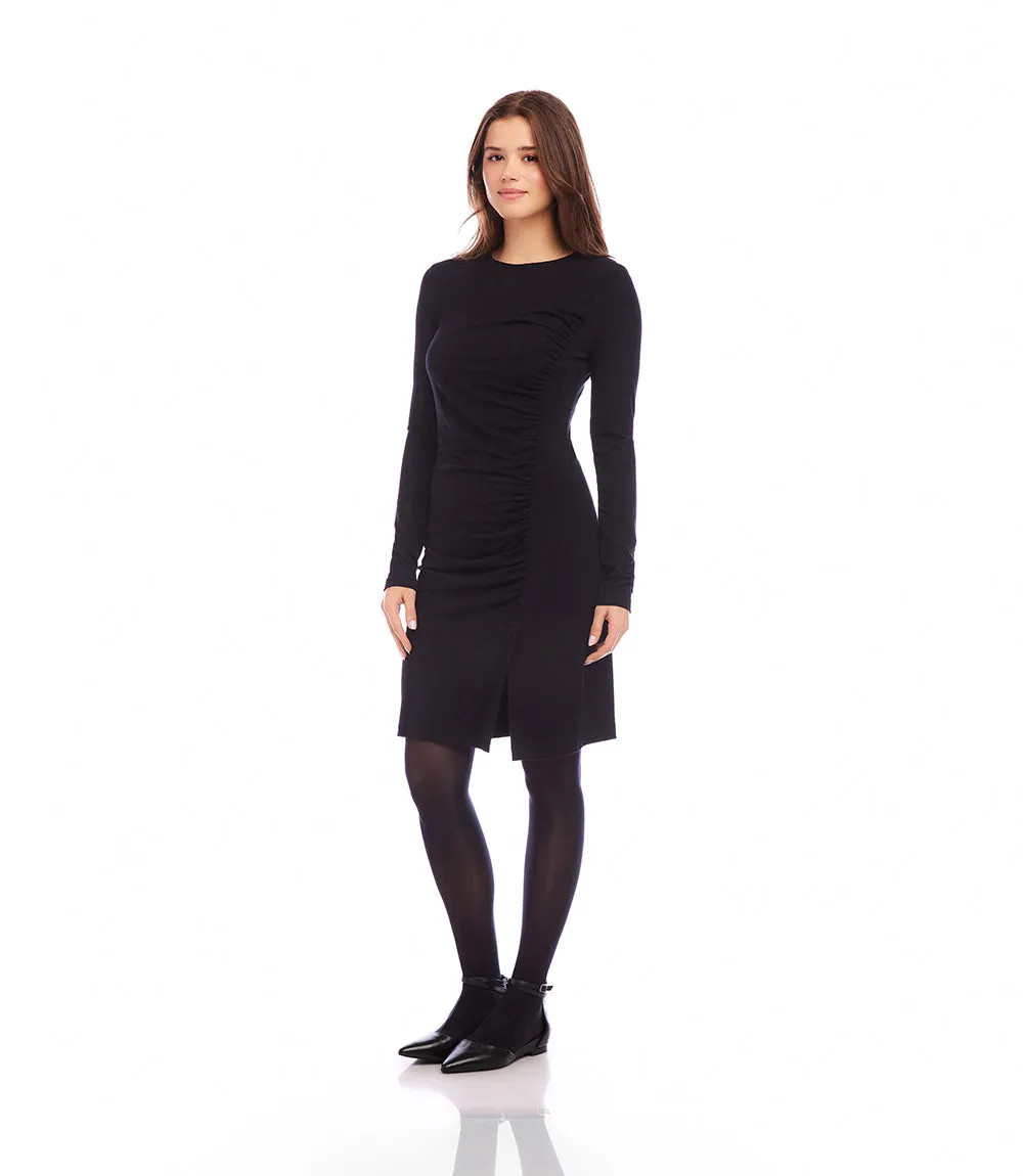 Shirred Long Sleeve Dress