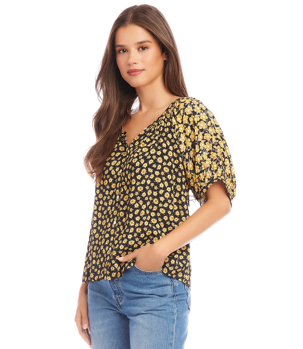 Short Sleeve Peasant Top