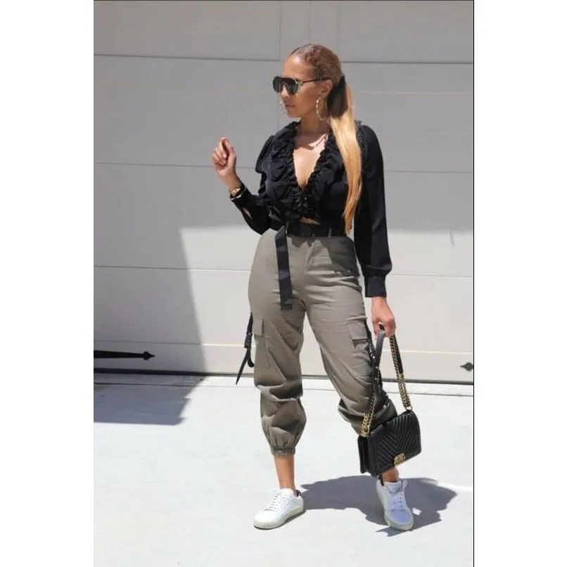 Side Pocket High waist Cargo Pant