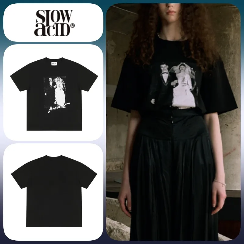 SLOW ACID  |U-Neck Logo T-Shirts