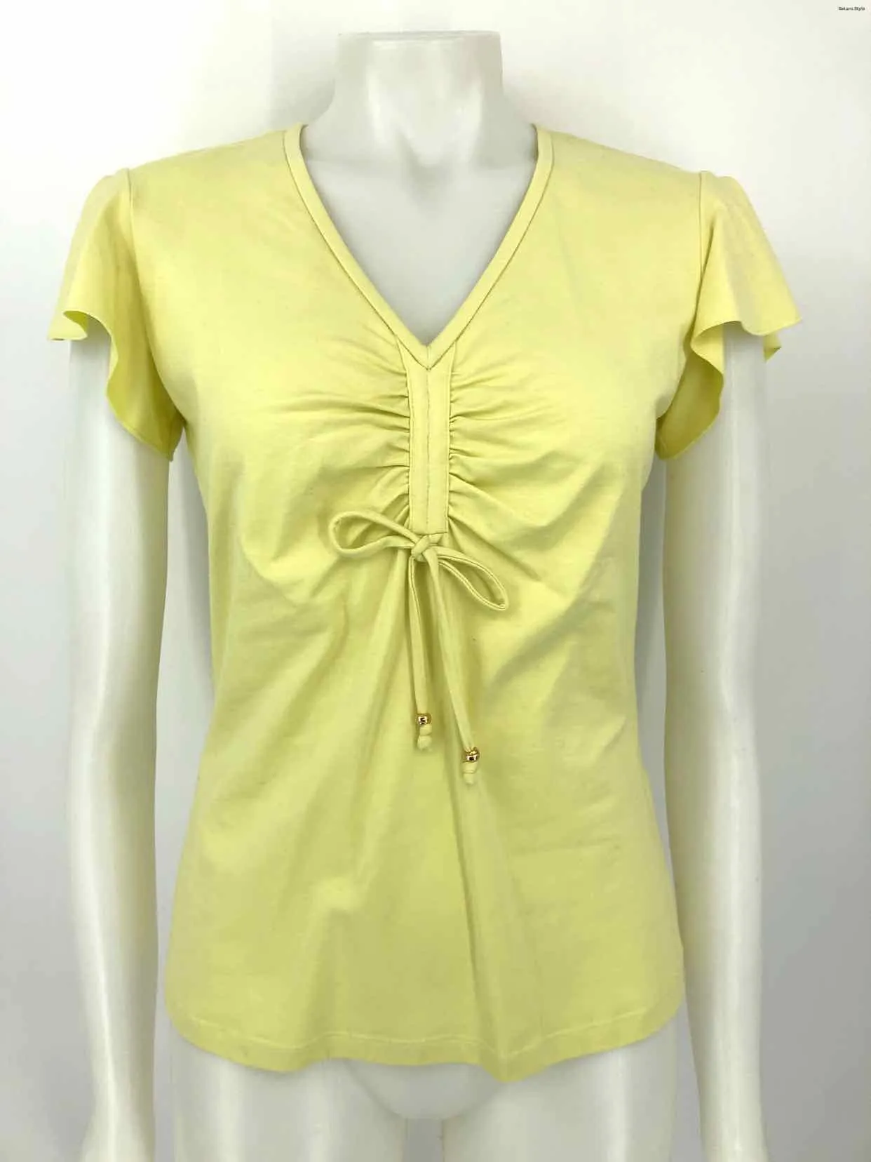 ST. JOHN Yellow Short Sleeves Size SMALL (S) Top