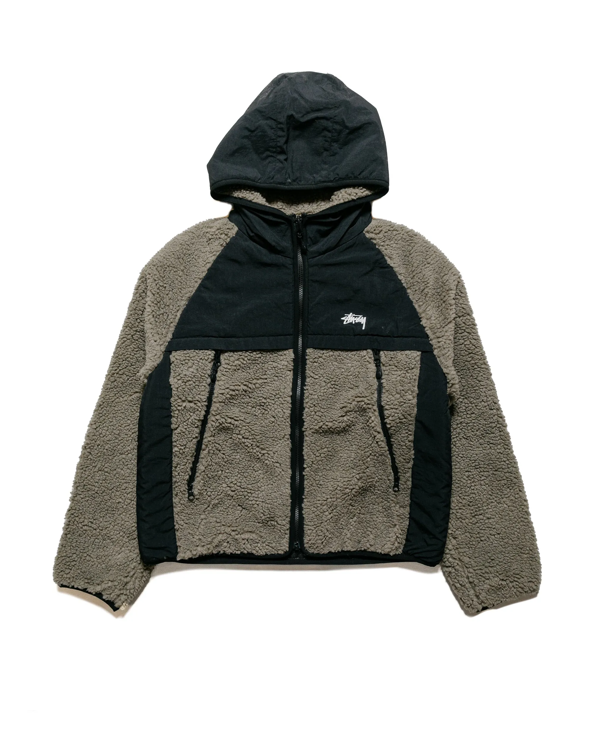 Stüssy Sherpa Paneled Hooded Jacket Stone