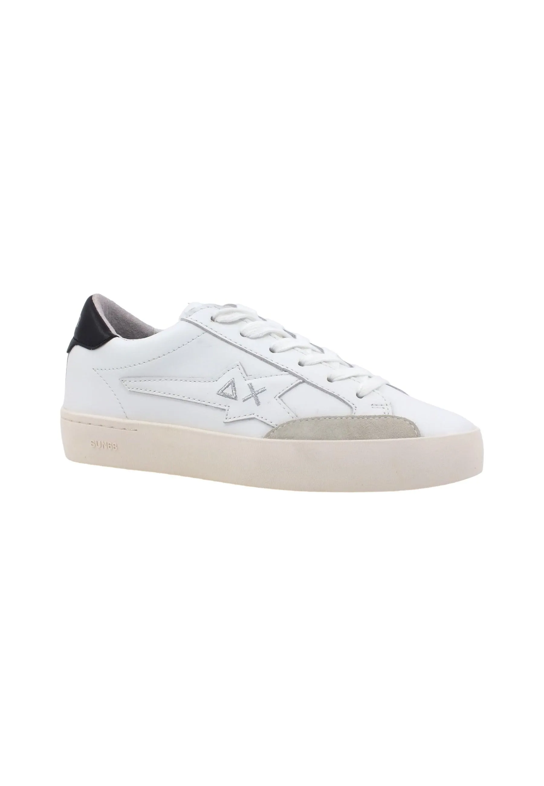 SUN68 Katy Leather Sneaker Donna Bianco Z43221