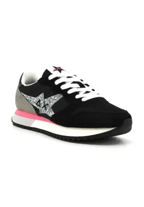 SUN68 Stargirl Glitter Sneaker Donna Nero Z34211