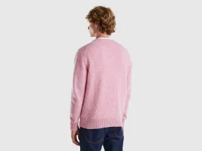 Sweater in Shetland wool - Soft Pink | Benetton