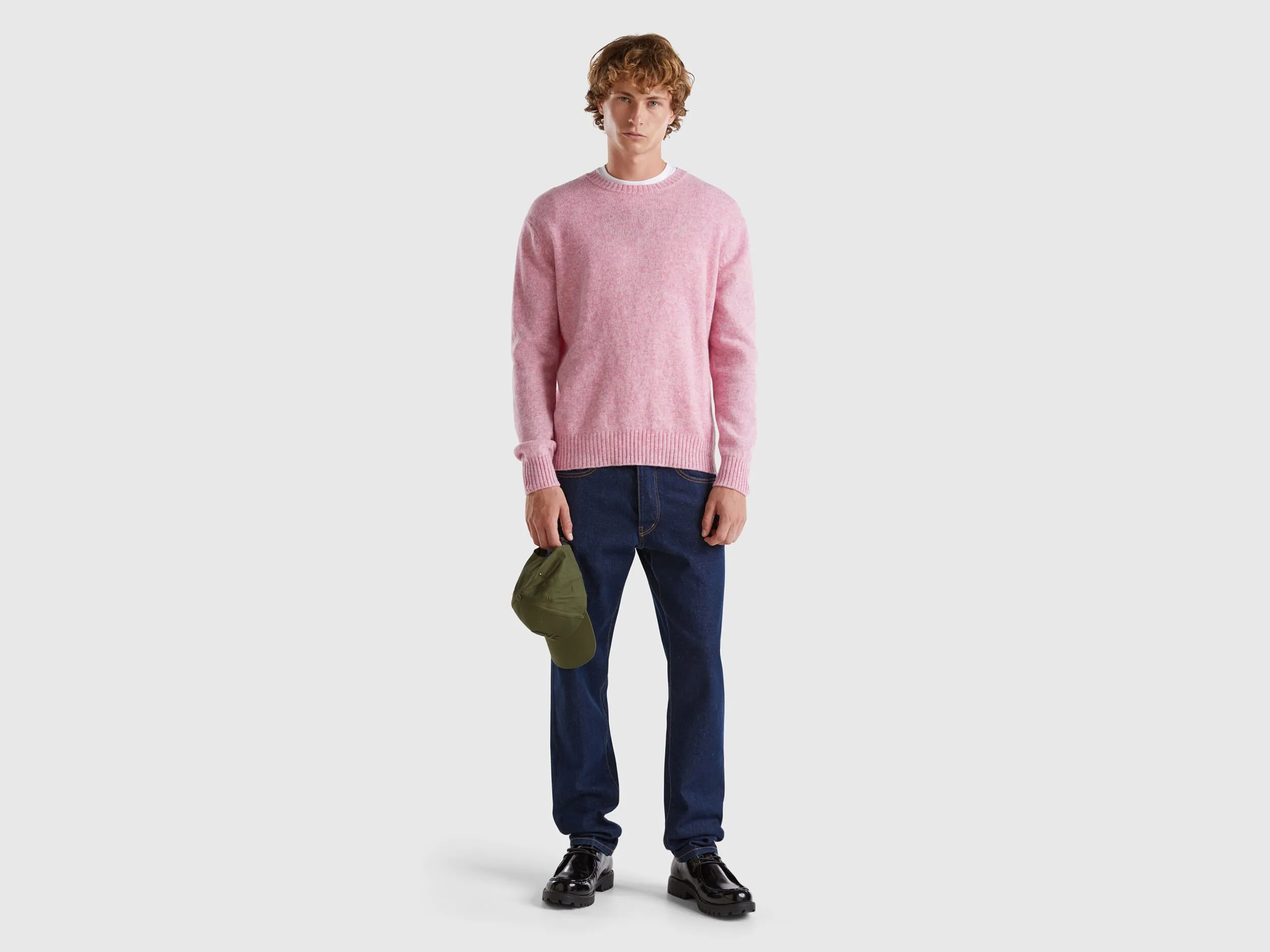 Sweater in Shetland wool - Soft Pink | Benetton