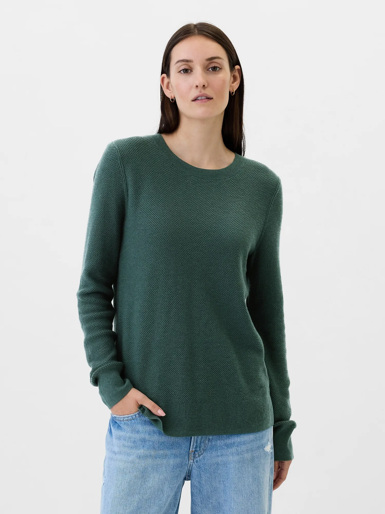 Textured Crewneck Sweater