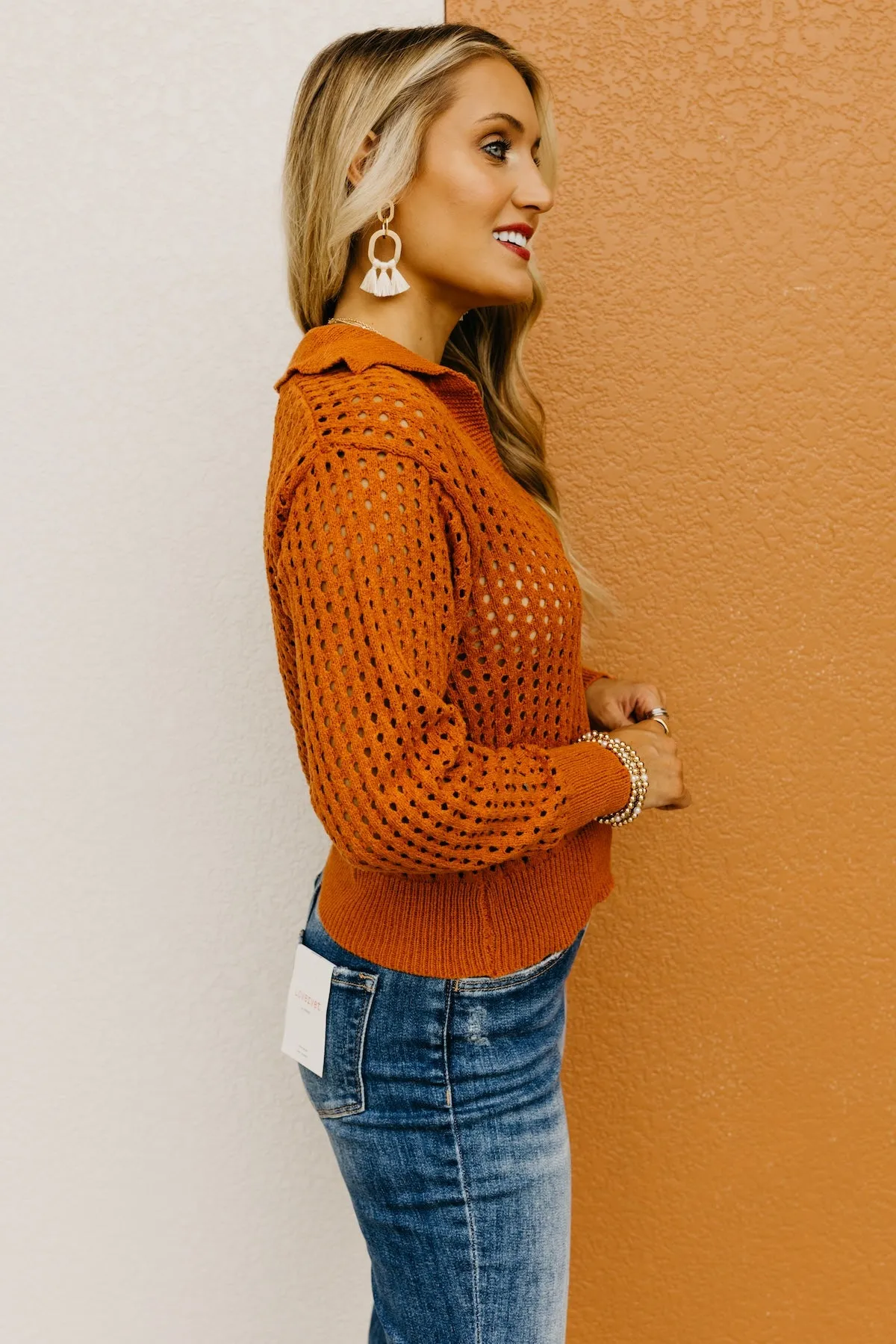 The Amayah Open Knit Popover Sweater