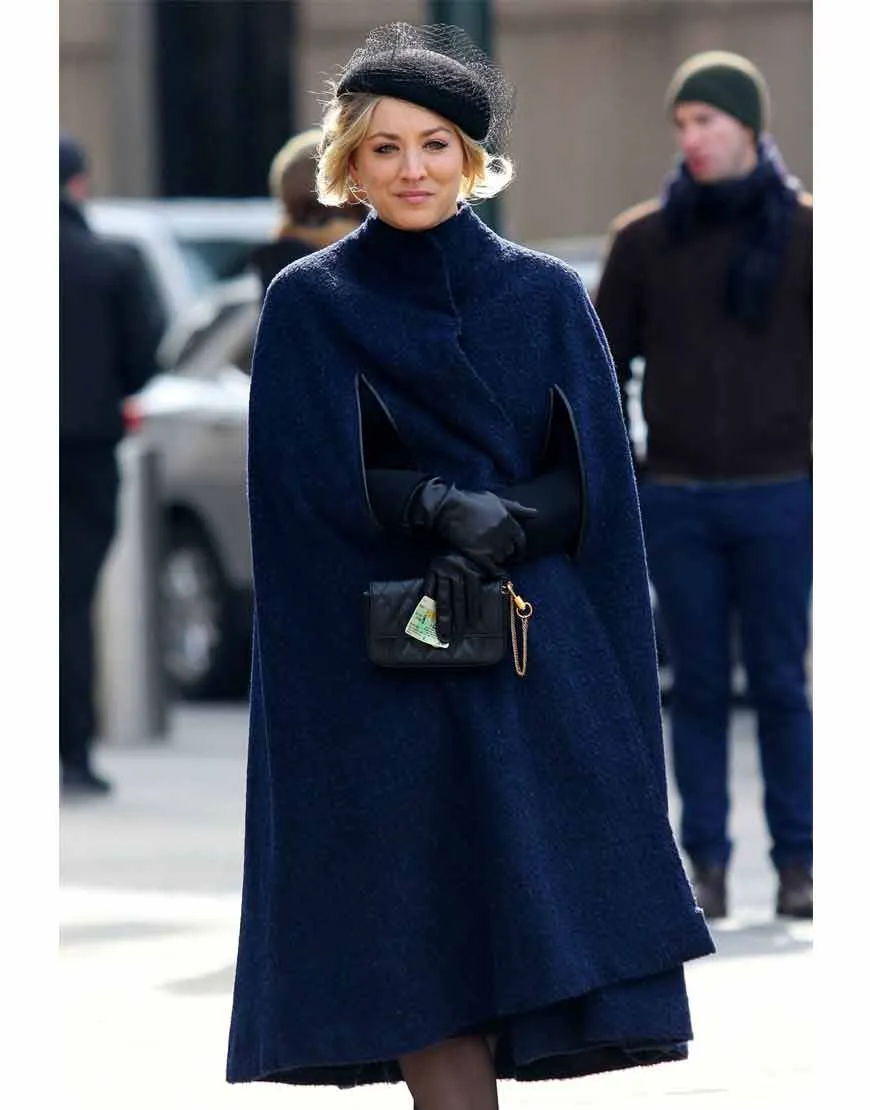 The Flight Attendant Kaley Cuoco Cape Coat | Ujackets.com - 40%OFF