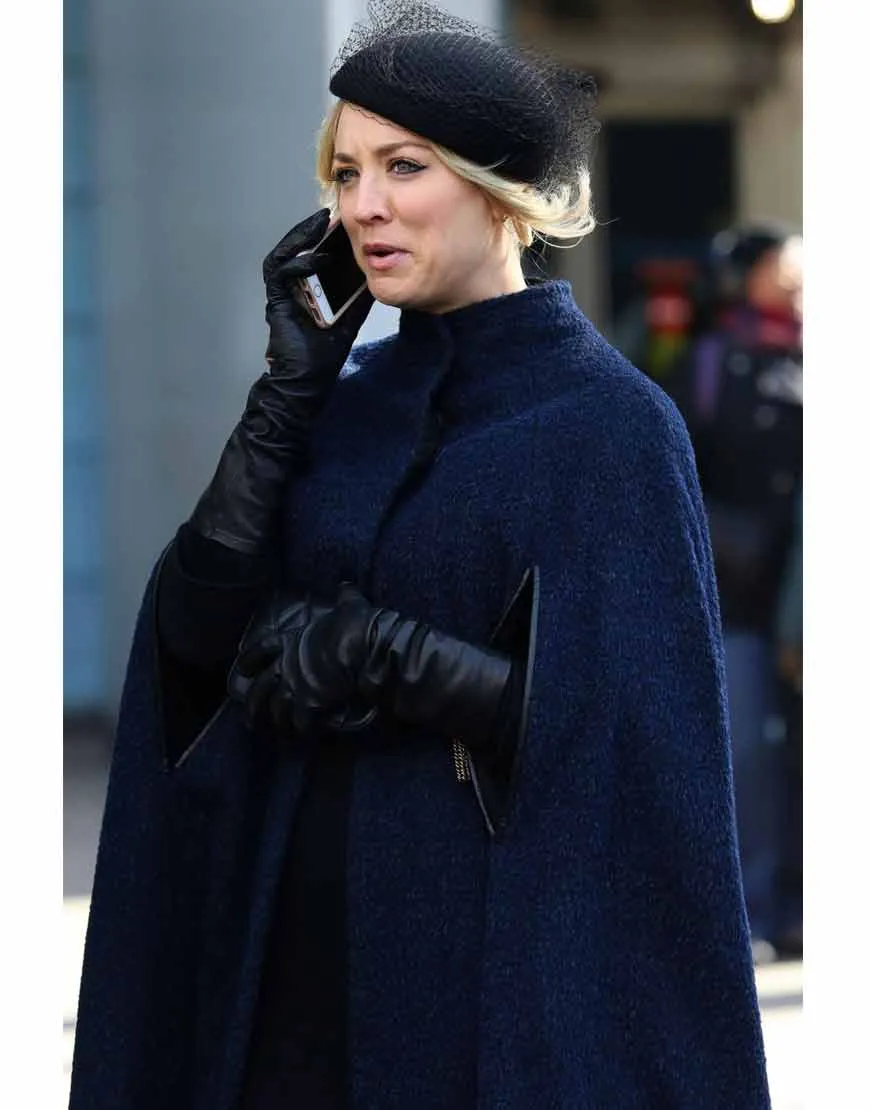 The Flight Attendant Kaley Cuoco Cape Coat | Ujackets.com - 40%OFF