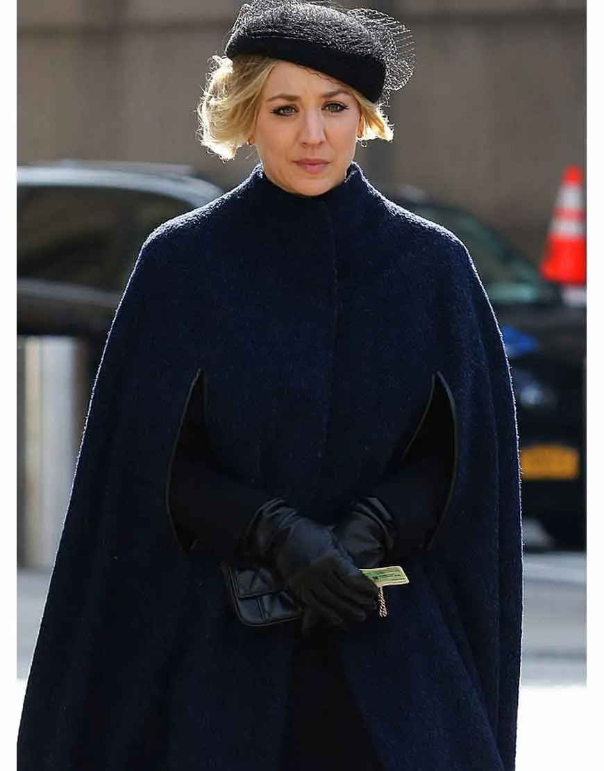 The Flight Attendant Kaley Cuoco Cape Coat | Ujackets.com - 40%OFF