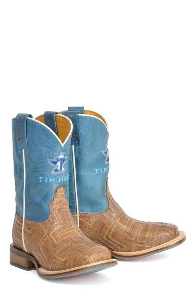 Tin Haul Square Toe Youth Boy's Maze Bullrider Boot