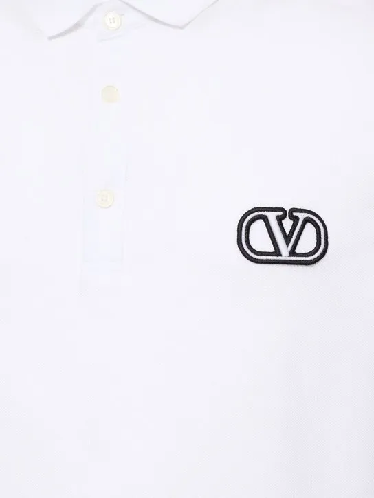 VALENTINO  |Plain Cotton Short Sleeves Bridal Logo Luxury Outlet